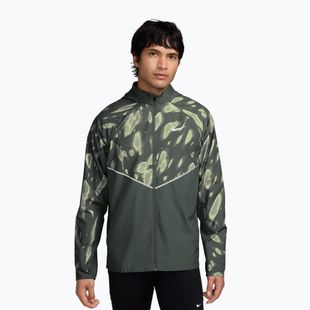 Giacca da corsa da uomo Nike Miler Repel UV Printed camo green/black