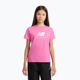 Maglietta per bambini New Balance Jersey Stacked Logo Tee pink satin