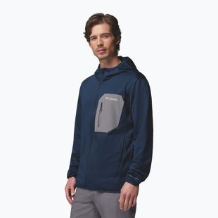 Felpa da trekking da uomo Columbia Tall Heights Hdd Grid Fleece Full Zip collegiate navy/city grey