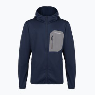Felpa da trekking da uomo Columbia Tall Heights Hdd Grid Fleece Full Zip collegiate navy/city grey