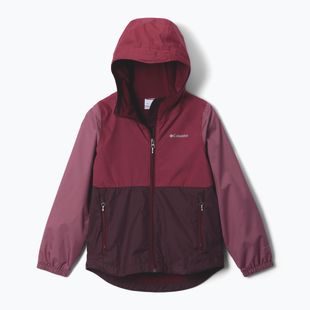 Giacca impermeabile per bambini Columbia Rainy Trails III Fleece Lined moonvista/rich wine/antique mauve