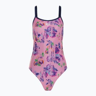 Costume da bagno intero donna arena Rose Texture Swimsuit Xcross Back multi rosa/navy