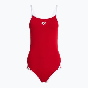 Costume da bagno intero donna arena Icons Super Fly Back Solid rosso / bianco