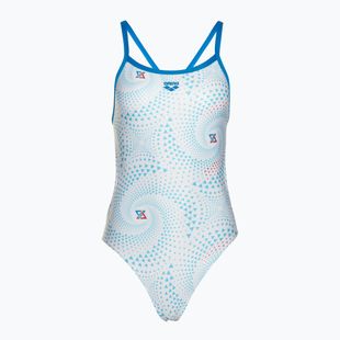 Costume intero donna arena Fireflow Challenge dorso blu fiume/bianco multi