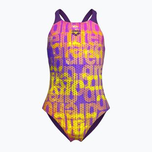 Costume da bagno intero per bambini arena Multi Colours V Back plum multi/plum