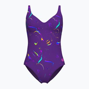 Costume da bagno intero donna arena Abyss U Back multi plum/plum