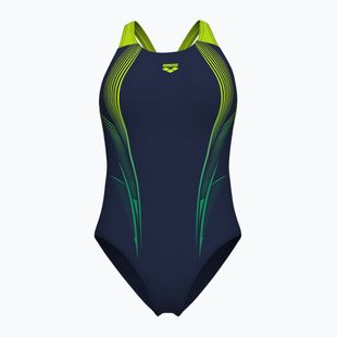 Costume da bagno intero donna arena Blast V Back navy/artic lime
