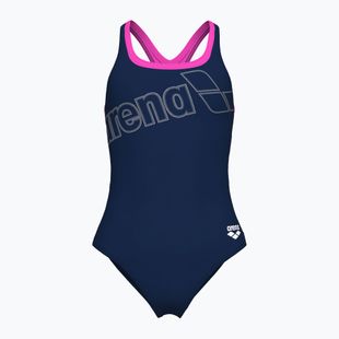 Costume da bagno intero donna arena Logo Swim Pro navy/rosa shocking