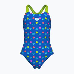 Costume intero per bambini arena Multiple Dot Swim Pro Back multi blue/artic lime
