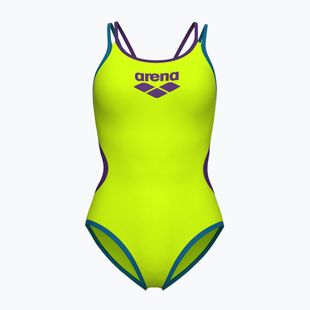 Costume da bagno intero donna arena One Double Cross Back One Piece artic lime/plum/blue cosmo