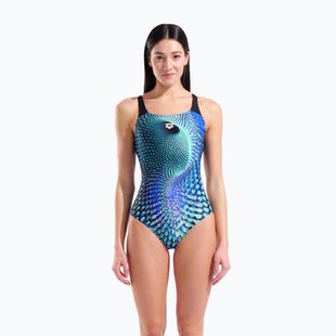 Costume da bagno intero donna arena Peacock Swim Pro Back multi green/black