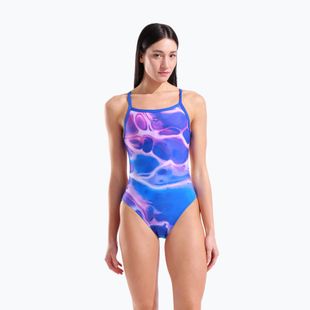 Costume da bagno intero donna arena Earth Challange Back neon blue multi/neon blue/neon blue
