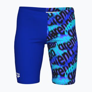  Costume da nuoto jammer da bambino arena Crowded Swim Jammer neon blue/neon blue multi