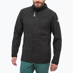 Giacca ibrida da uomo Millet Seneca Hybrid Hoodie Softshell black