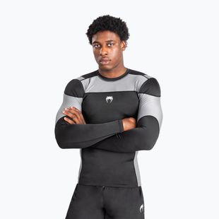 Rashguard Venum Tempest a maniche lunghe da uomo per l'allenamento, nero/grigio