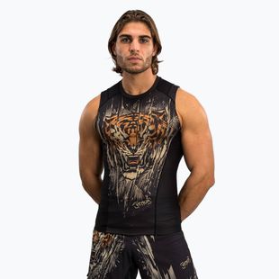Venum Tiger Canotta Rashguard senza maniche da uomo nero/arancio neon
