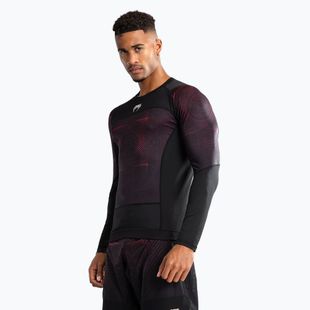 Rashguard Venum G-Fit Air a manica lunga da uomo nero profondo/rosso fuoco