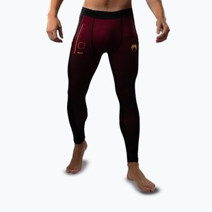 Leggings da allenamento da uomo Venum Tactical XT Spats nero/bordeaux/oro