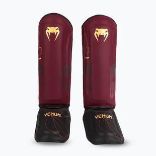 Protezioni per tibia e piede da donna Venum Tactical XT Shinguards nero/bordeaux/oro
