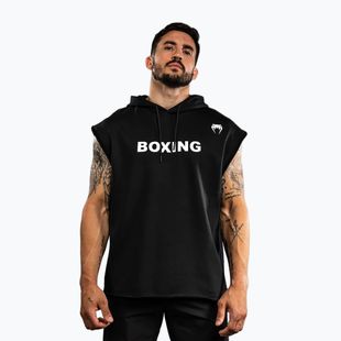 Felpa da uomo Venum Boxing VT Sleeveless Hoodie nero/bianco