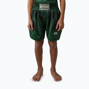 Pantaloncini da allenamento per bambini Venum Attack Kids Boxing forest green/off white