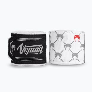 Bende da boxe Venum Monogram Hand Wraps Advanced 250 cm white