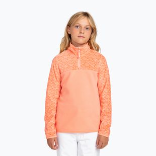 ROXY Whitecamp Felpa mezza zip bambina rosa pesca roxygram tonale