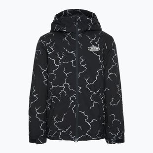 Giacca da snowboard Quiksilver da bambino High In The Hood Stampata ad alta energia nera riflettente
