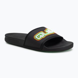 Quiksilver uomo Rivi Wordmark Slide II infradito rasta nero