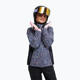 Giacca da snowboard per bambini ROXY Snowflare true black wildin out rg