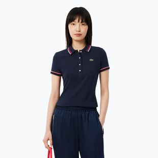 Polo Lacoste donna DF9599 blu navy/rill/grenadine