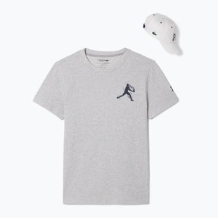 Camicia da tennis Lacoste uomo TH1044 argento/ blu navy