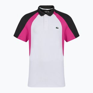 Polo Lacoste Tennis Uomo DH8963 bianco/malva nero