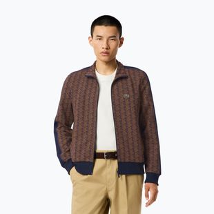 Felpa Lacoste SH1368 uomo in velluto/data marrone