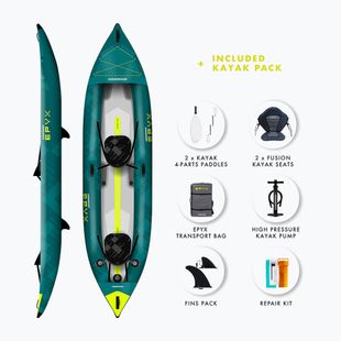 AQUADESIGN Epyx 380 cm blu kayak gonfiabile per 2 persone