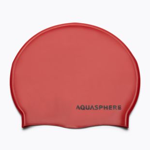 Cuffia Aquasphere Plain Silicon rosso/nero