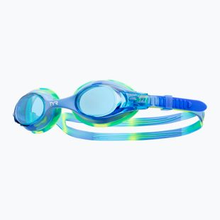 Occhialini da nuoto TYR Swimple Tie Dye Non-Mirrored blu/blu/verde per bambini