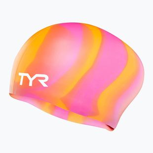 Cuffia TYR Multi-Color Capelli Lunghi Silicone arancio/rosa