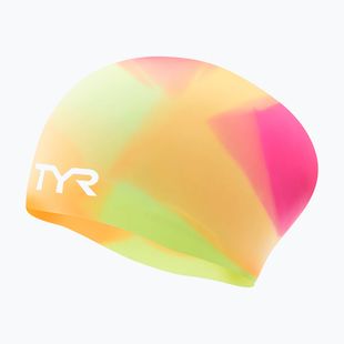 Cuffia da nuoto TYR Tiedye Long Hair Multicolor Jr yellow/pink/orange