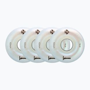 Ruote per pattini a rotelle FR Skates Luminous Led Quad Wheel 62mm/97A X4 white pearl