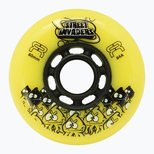 Ruote per pattini a rotelle FR Skates Street Invaders Wheels 80mm/84A X4 yellow/black