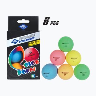 Palline da tennis da tavolo Donic-Schildkröt Colour popps Poly 40+ 6 pezzi multicolore