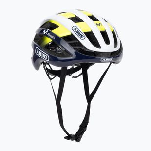 Casco da bicicletta ABUS AirBreaker Movistar Team 24 blu/giallo/bianco