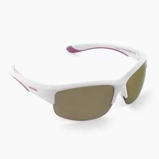 Occhiali da sole per bambini Alpina Junior Flexxy Youth HR bianco viola opaco/rosa a specchio