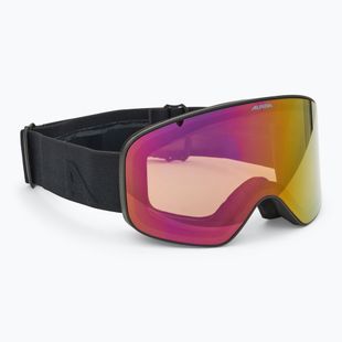 Occhiali da sci Alpina Fernie Q-Lite nero opaco/rosso per bambini