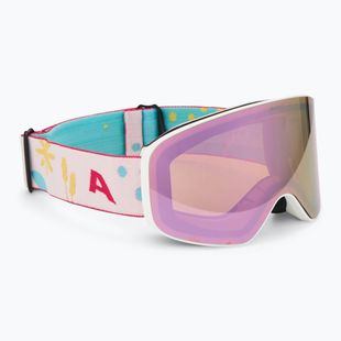 Occhiali da sci Alpina Fernie Q-Lite per bambini bianco/fiore opaco/rosa