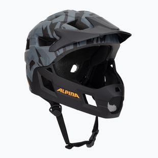 Casco da bici Alpina per bambini Rupi nero camo/arancio opaco