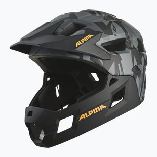 Casco da bici Alpina per bambini Rupi nero camo/arancio opaco