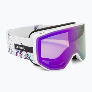 Maschera da sci Alpina Venet M Q-Lite white/lilac matt