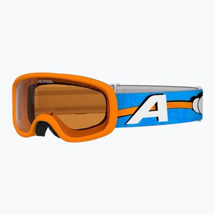 Maschera da sci per bambini Alpina Piney 2.0 orange/blue matt